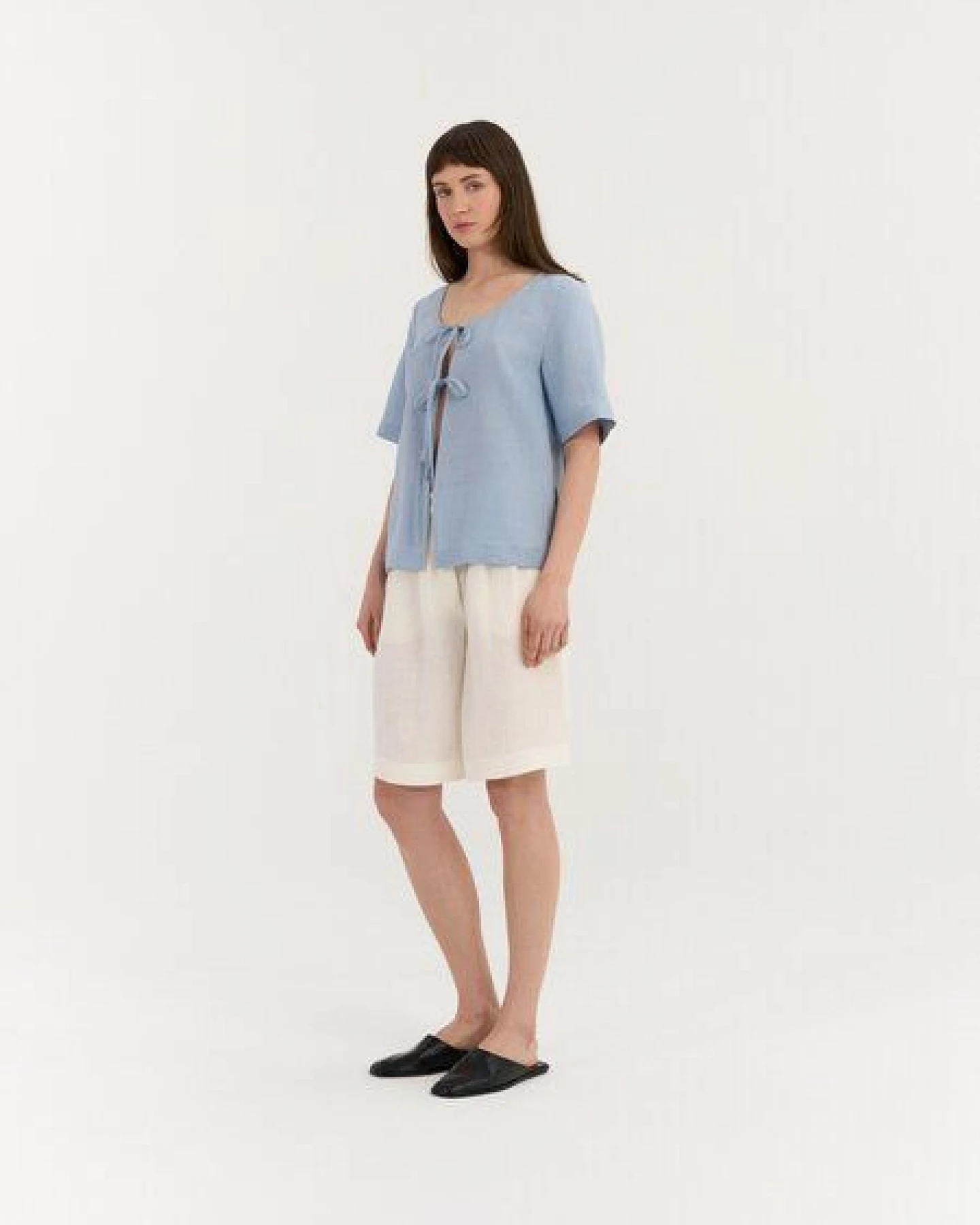 AmourLinen Leinen-Top mit Bindeknoten VIVIEN – Ansicht 3