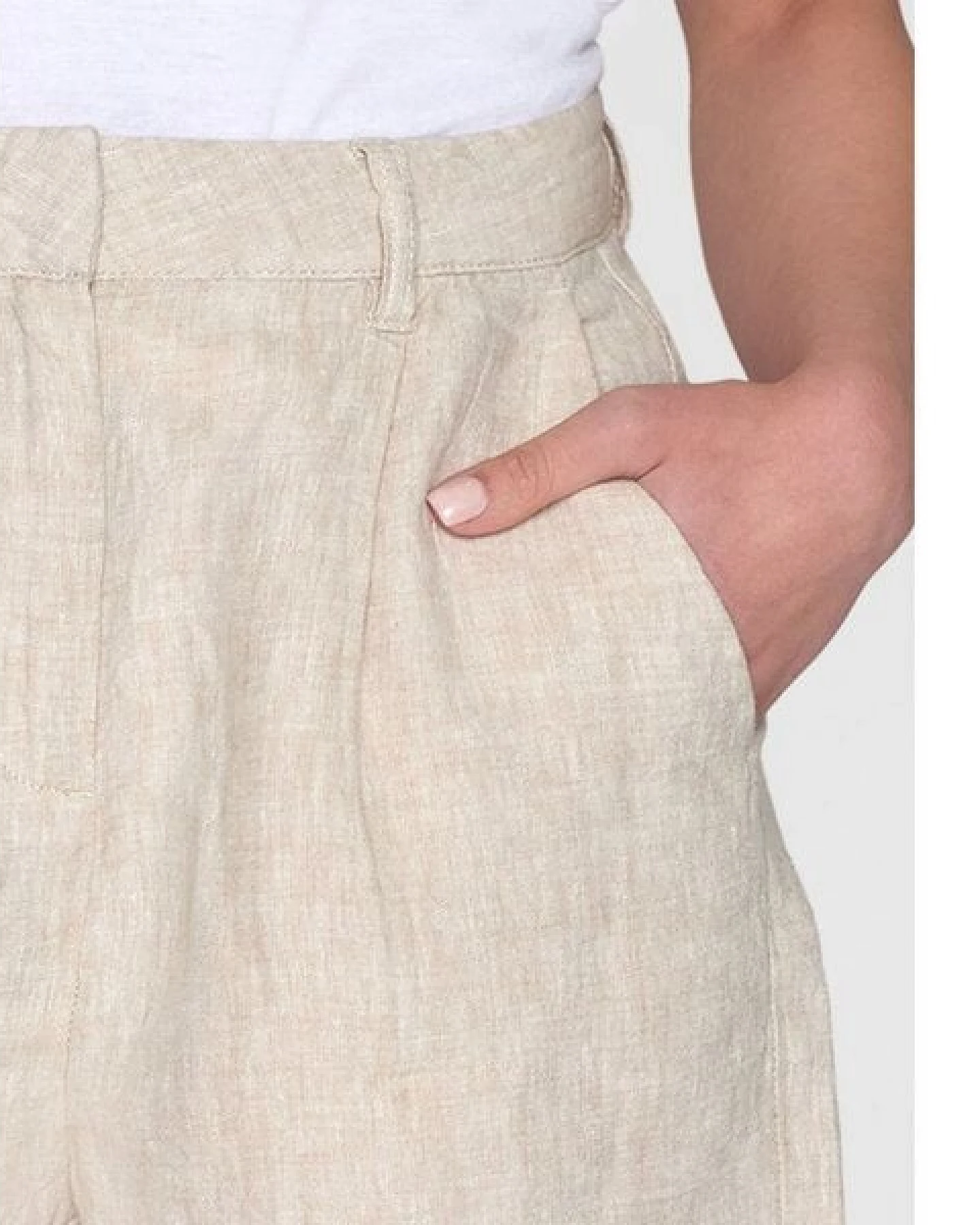 KnowledgeCotton Apparel High-Waist Shorts POSEY aus Bio-Leinen – Ansicht 4