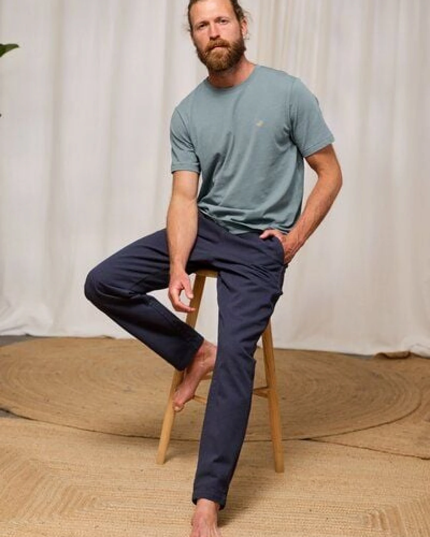 TWOTHIRDS T-Shirt "Qalito" old blue aus Bio Baumwolle – Ansicht 3