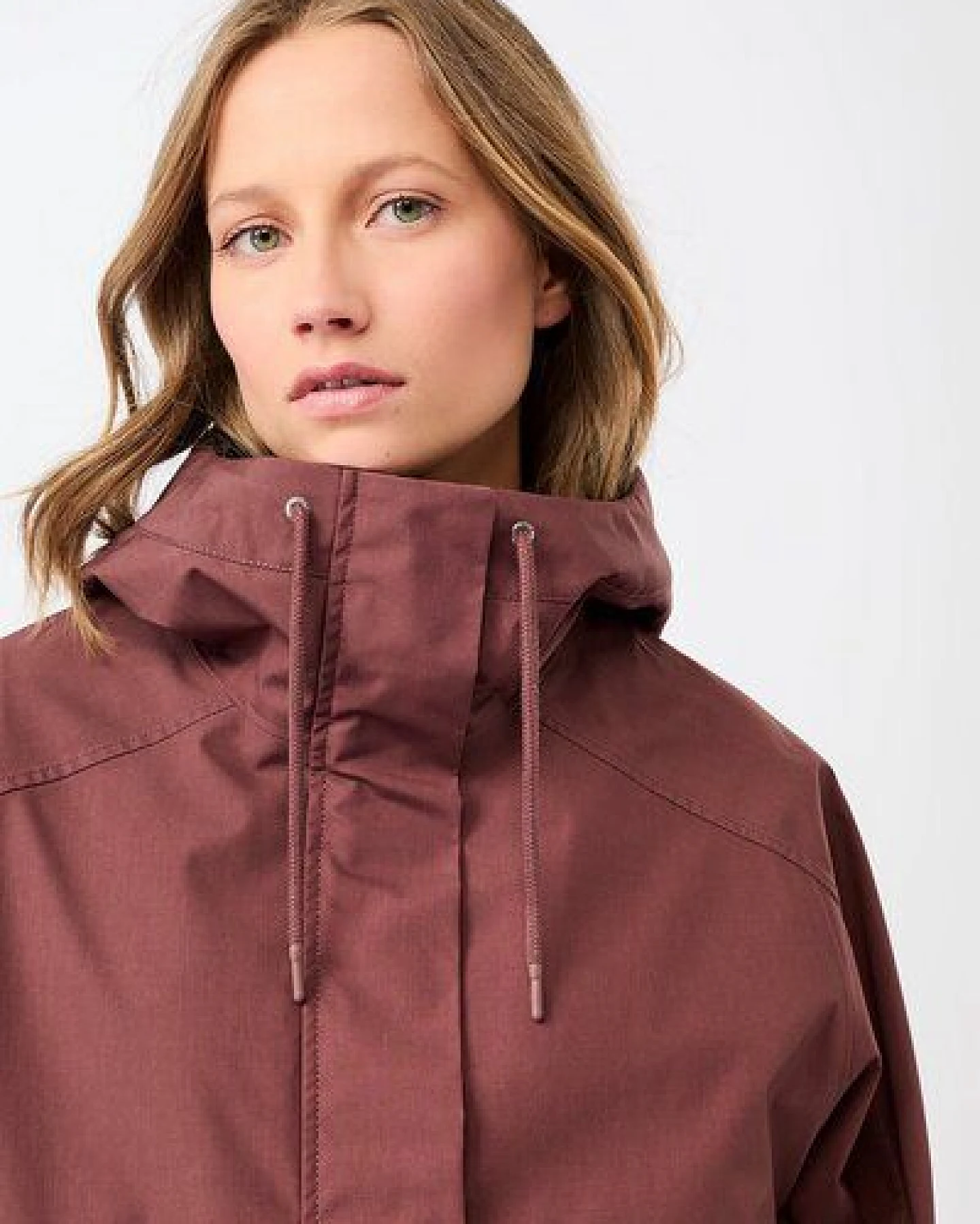 LangerChen Kurze Regenjacke mit Reissverschlußtasche – Ansicht 4