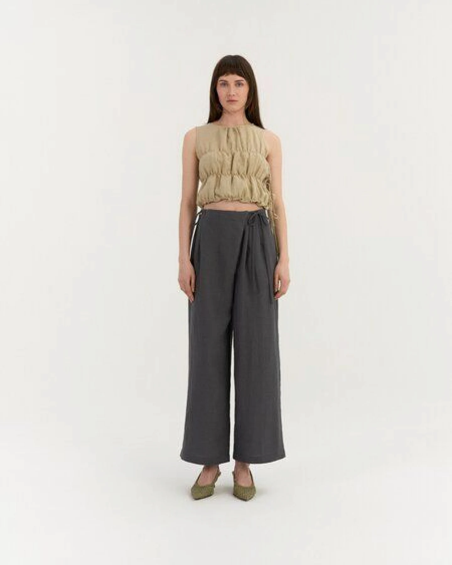 AmourLinen Leinenhose mit Bindegürtel GAIA – Ansicht 2