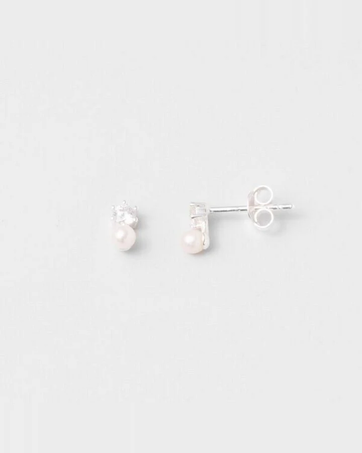 fejn jewelry Ohrstecker 'sparkle & pearl' mit Perle und Zirkonia