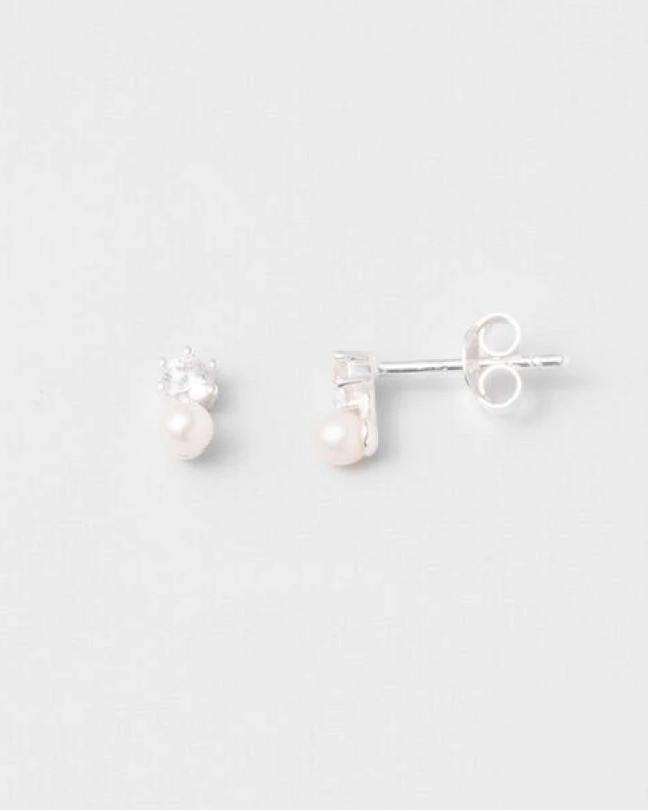 fejn jewelry Ohrstecker 'sparkle & pearl' mit Perle und Zirkonia