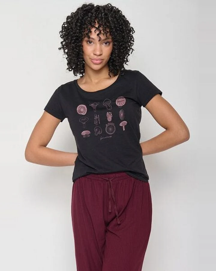 GREENBOMB Bike Mushrooms Loves - Lässiges T-Shirt aus Bio-Baumwolle / hochwertiger Print / GOTS / Fair & Vegan
