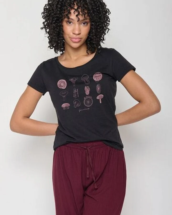 GREENBOMB Bike Mushrooms Loves - Lässiges T-Shirt aus Bio-Baumwolle / hochwertiger Print / GOTS / Fair & Vegan