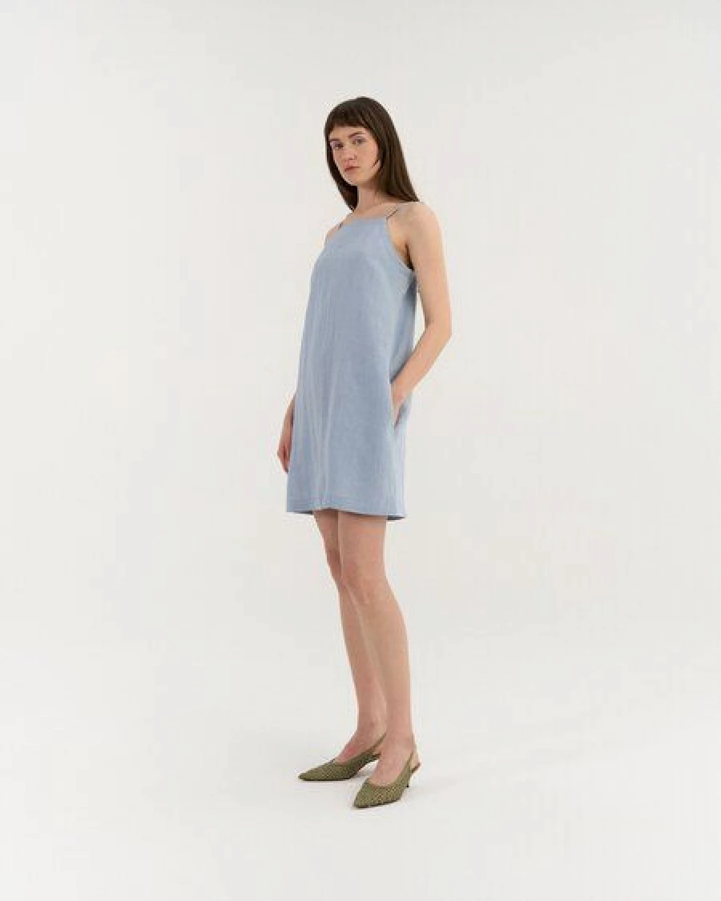 AmourLinen Leinenkleid mit Bindebändern NOLA – Ansicht 3