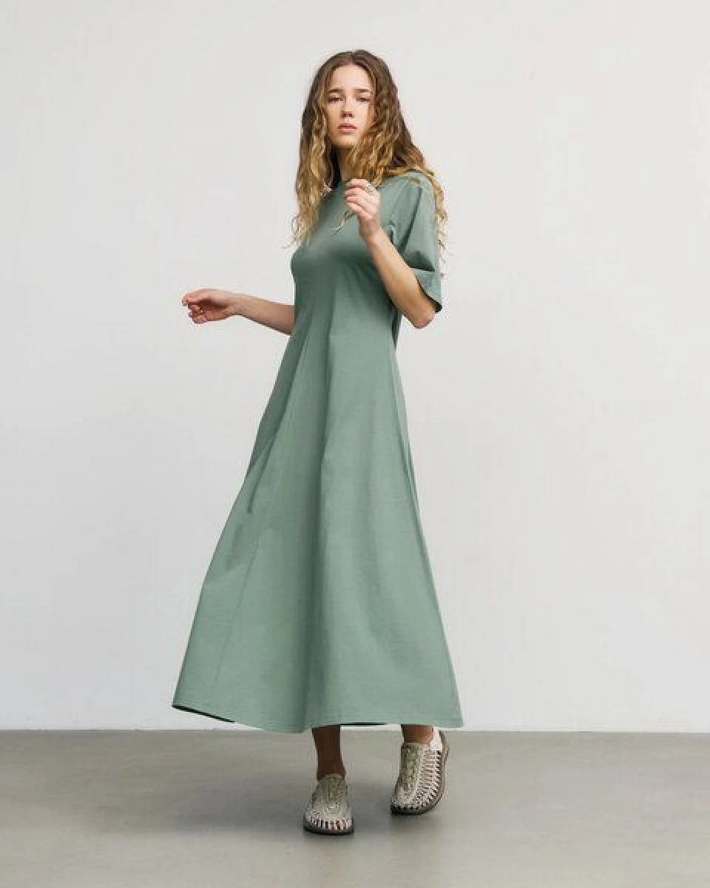 Rotholz Casual A-Line Dress - leaf green – Ansicht 4