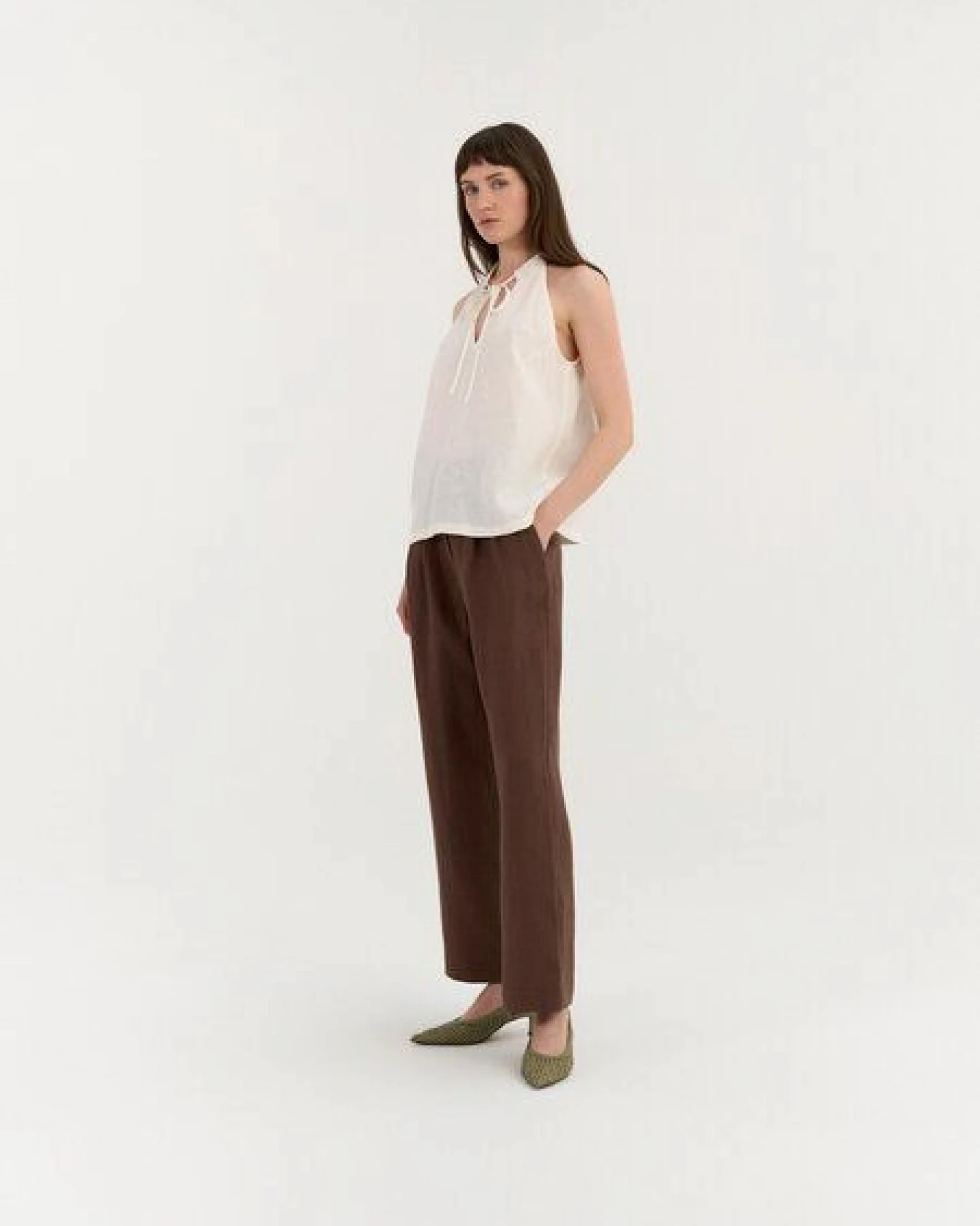 AmourLinen Klassische gerade Leinenhose VERA – Ansicht 3