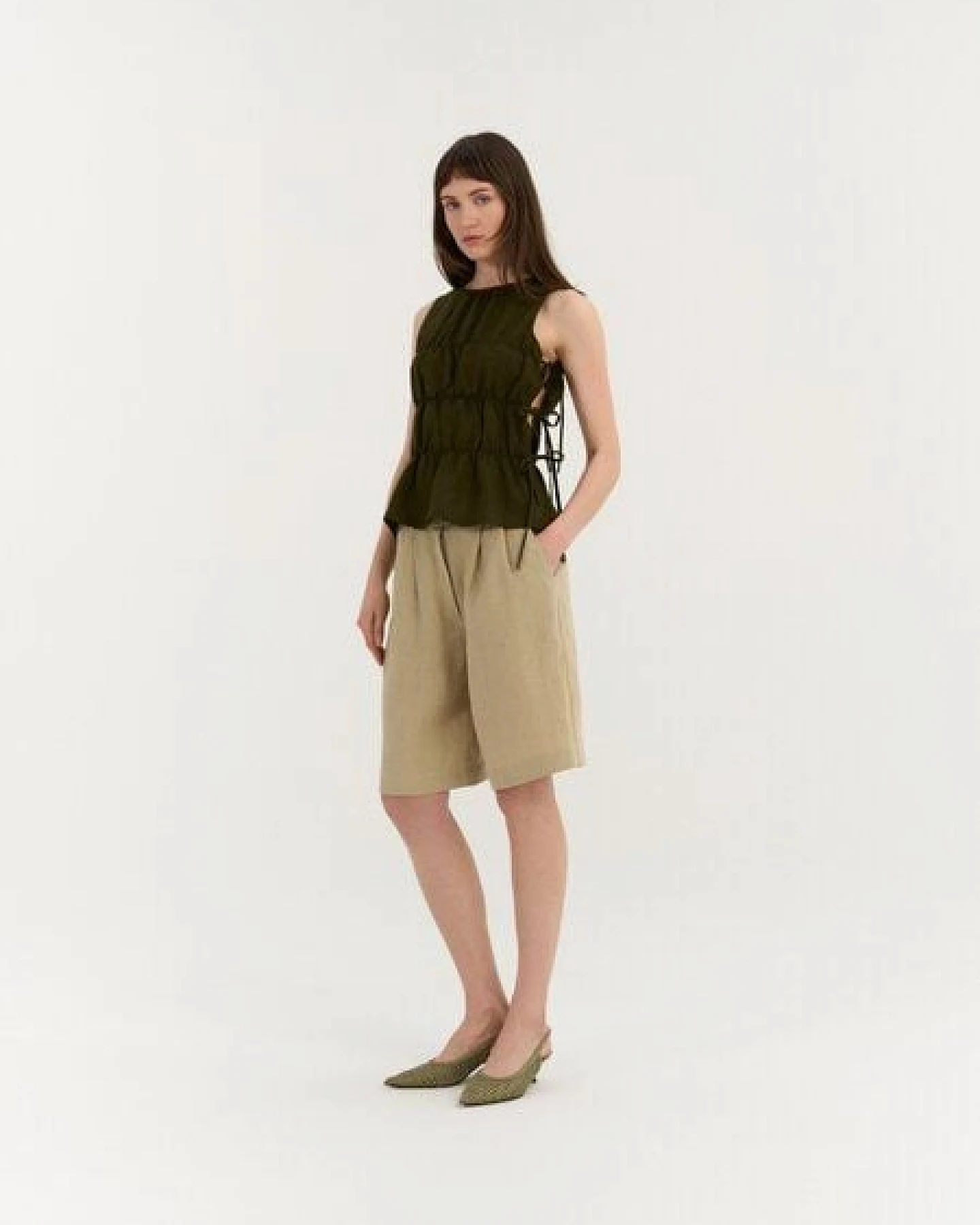 AmourLinen Gerafftes Leinen-Top ELOISE – Ansicht 3