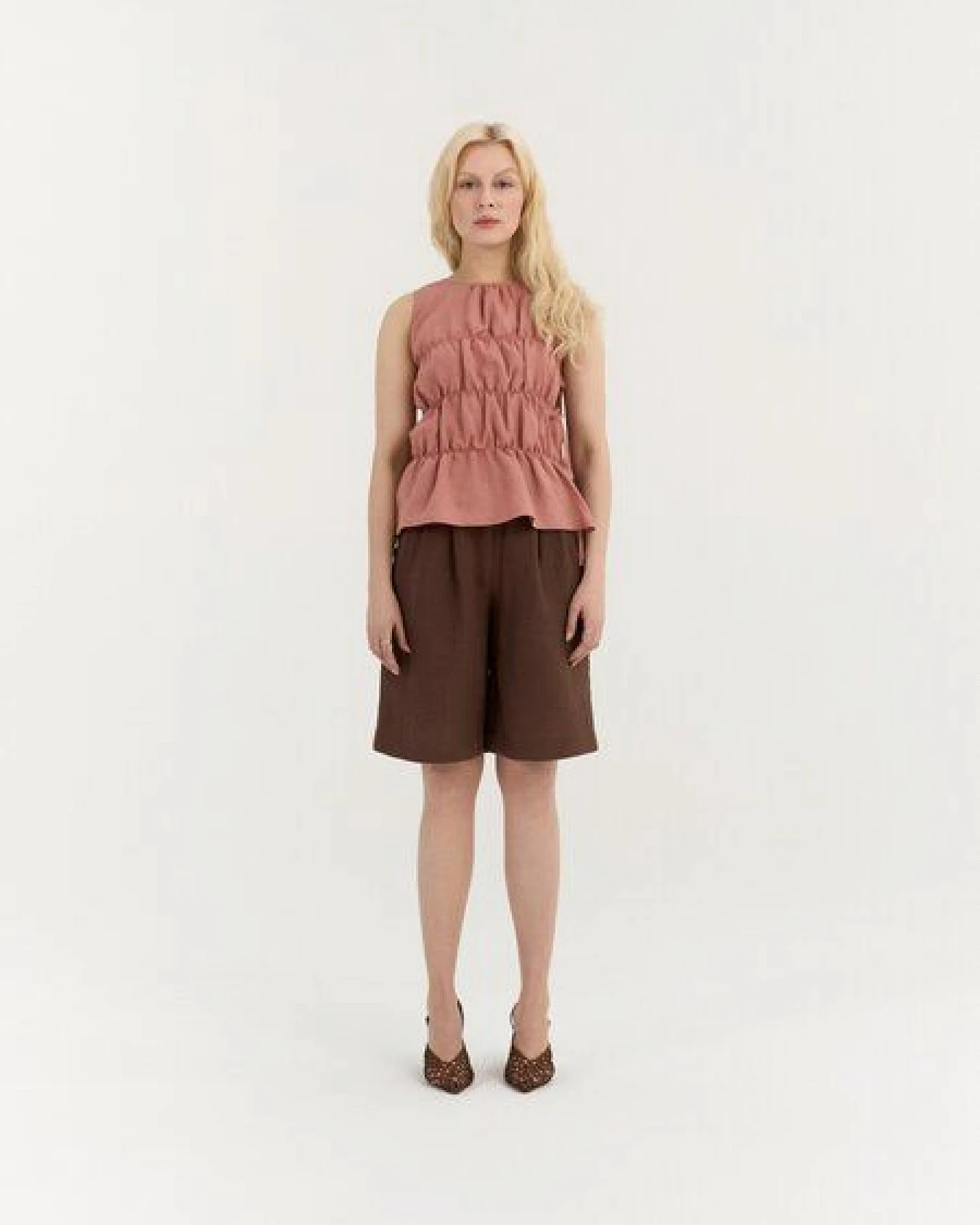 AmourLinen Gerafftes Leinen-Top ELOISE – Ansicht 2