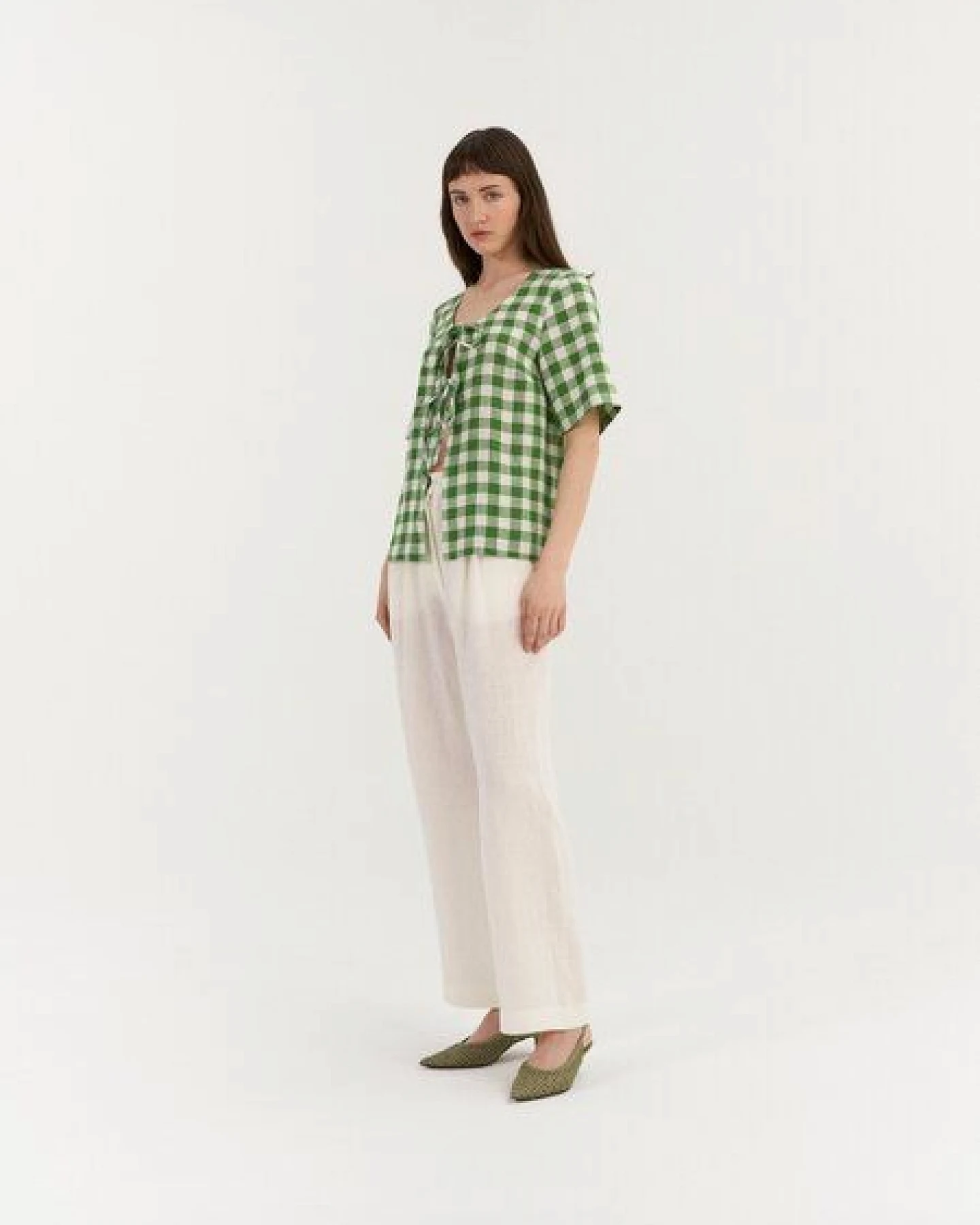 AmourLinen Leinen-Top mit Bindeknoten VIVIEN – Ansicht 3
