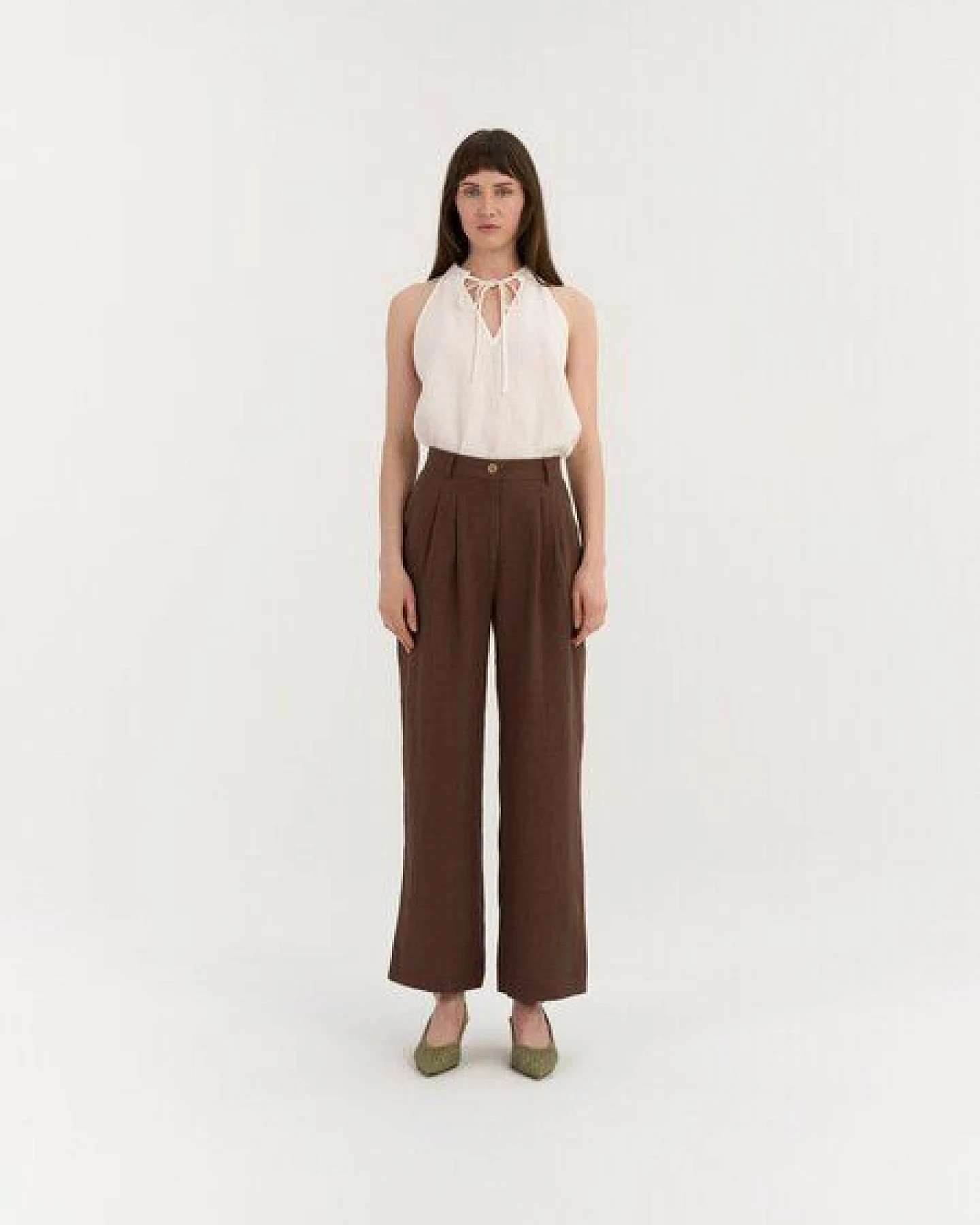 AmourLinen Klassische gerade Leinenhose VERA – Ansicht 2