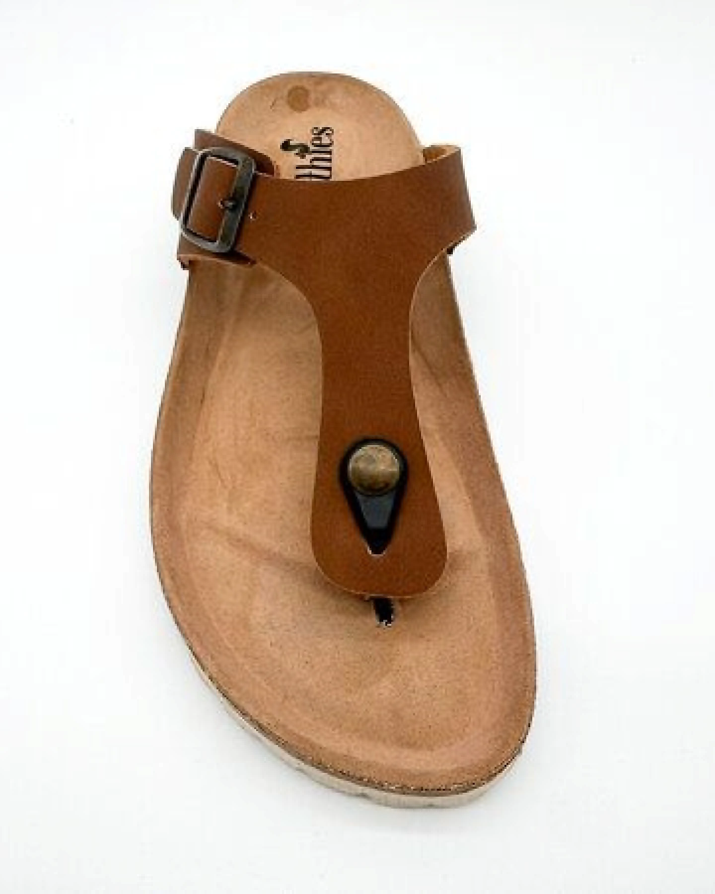Vegane thies ® Eco Bio Thong Sandale aus rec. PET mit Kork-Tieffussbett – Ansicht 4