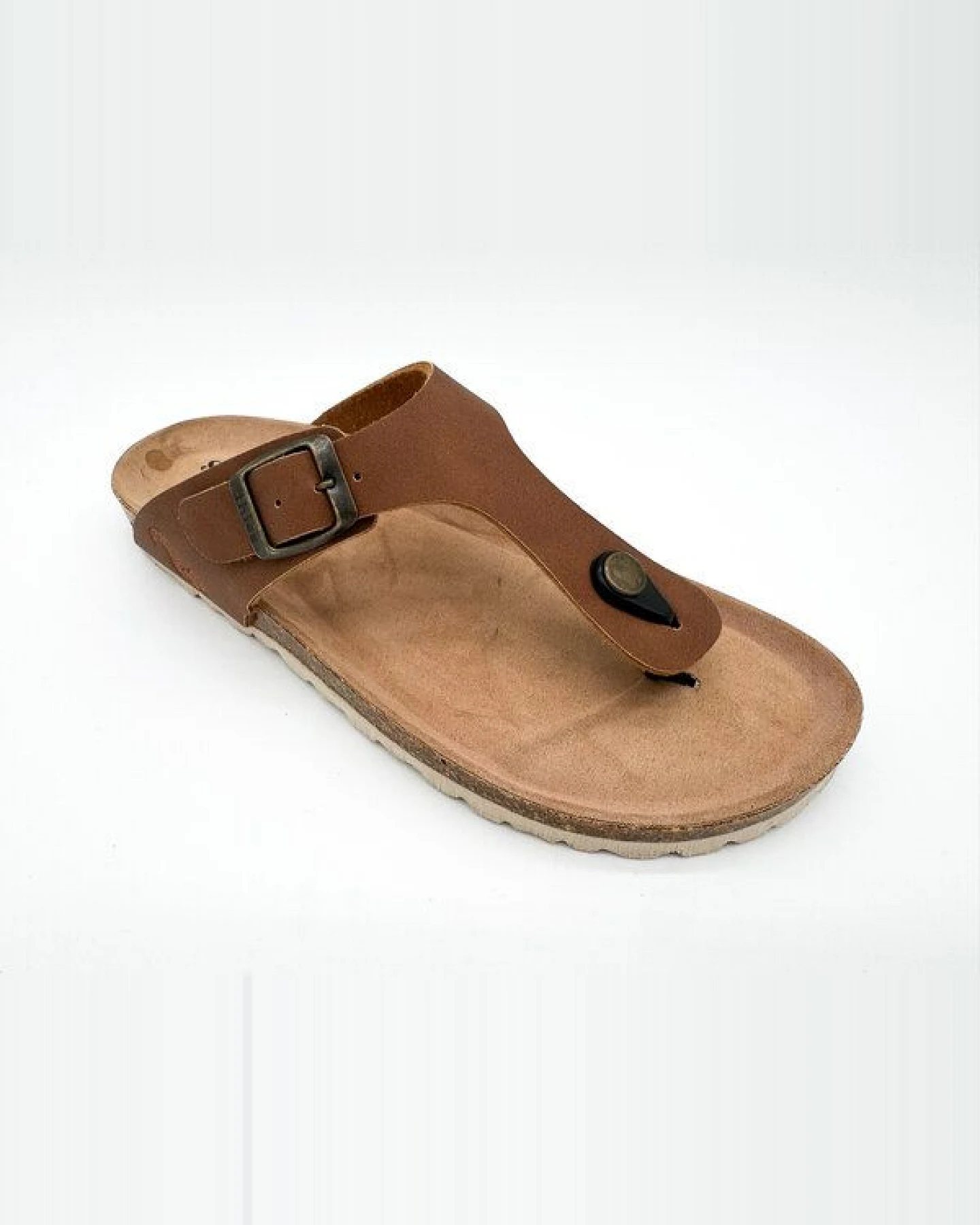 Vegane thies ® Eco Bio Thong Sandale aus rec. PET mit Kork-Tieffussbett – Ansicht 2