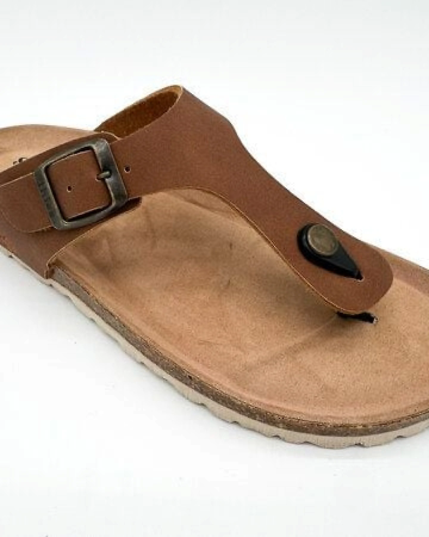 Vegane thies ® Eco Bio Thong Sandale aus rec. PET mit Kork-Tieffussbett – Ansicht 2