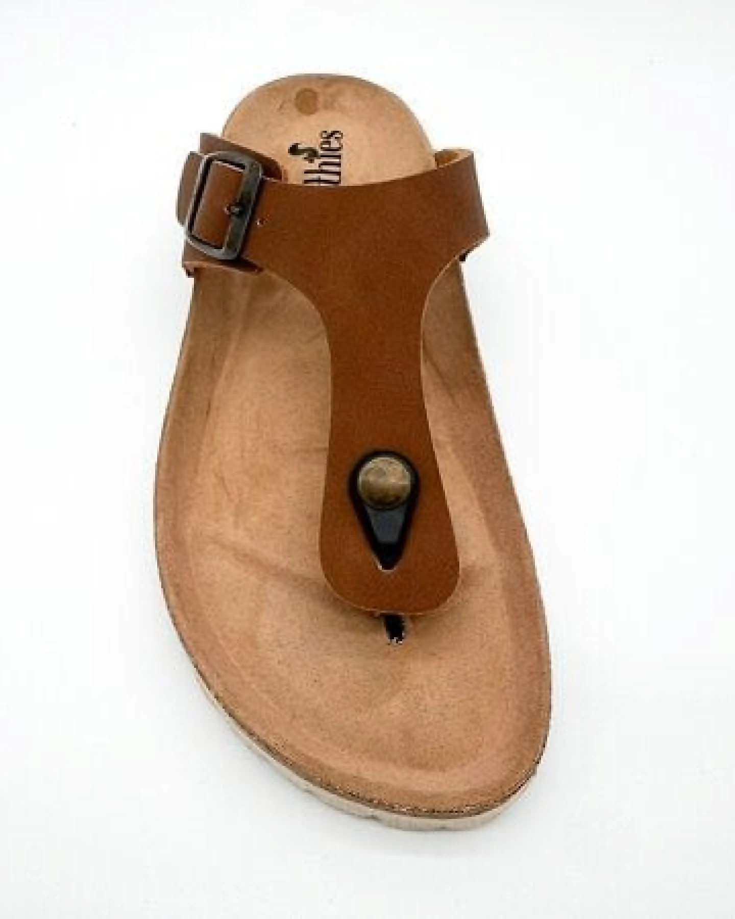 Vegane thies ® Eco Bio Thong Sandale aus rec. PET mit Kork-Tieffussbett – Ansicht 4