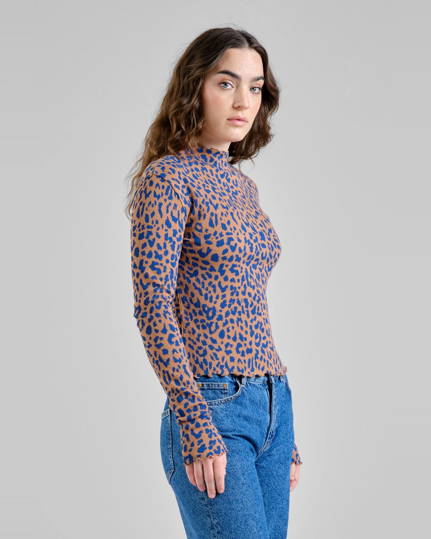 Longsleeve Ryd Rib Leopard Light Brown – Ansicht 2