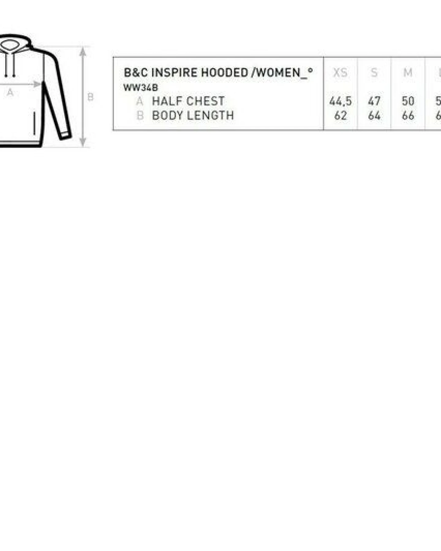 B&C Collection Bequemer Damen Hoodie Sweatshirt Kapuzenpullover in vielen verschiedenen Farben – Ansicht 3