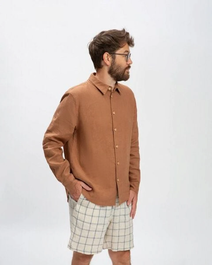 Matona Klassisches Leinenshirt für Männer / Casual Shirt