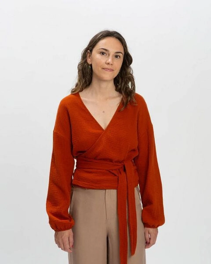 Matona Wickelbluse aus Musseln für Frauen / Muslin Wrap Blouse