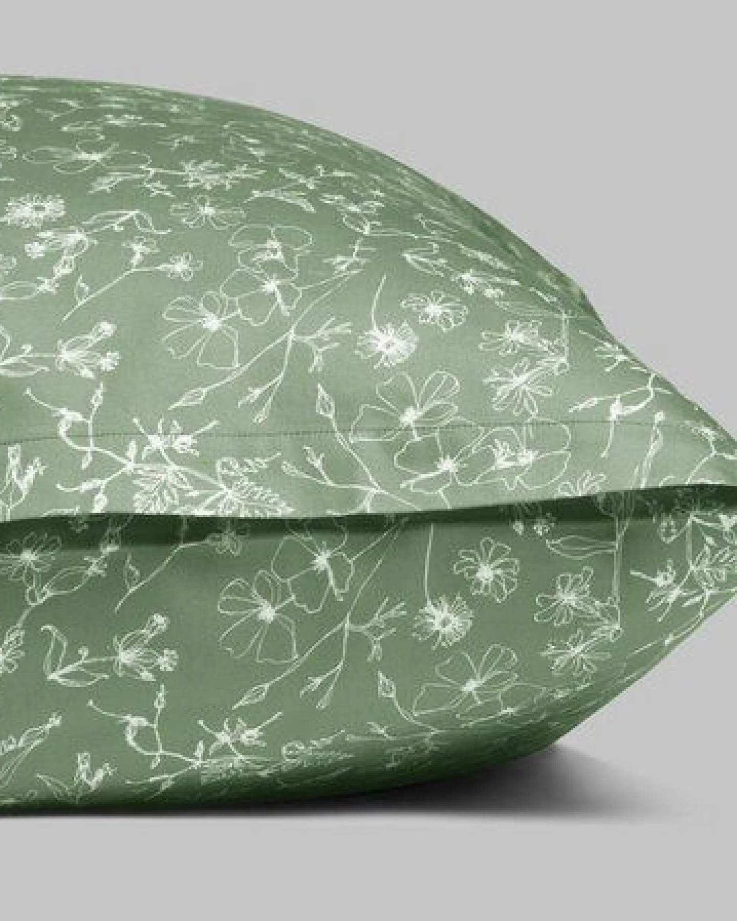 Kissenbezug Fields Of Olive "Yumeko" aus Baumwollsatin – Ansicht 4