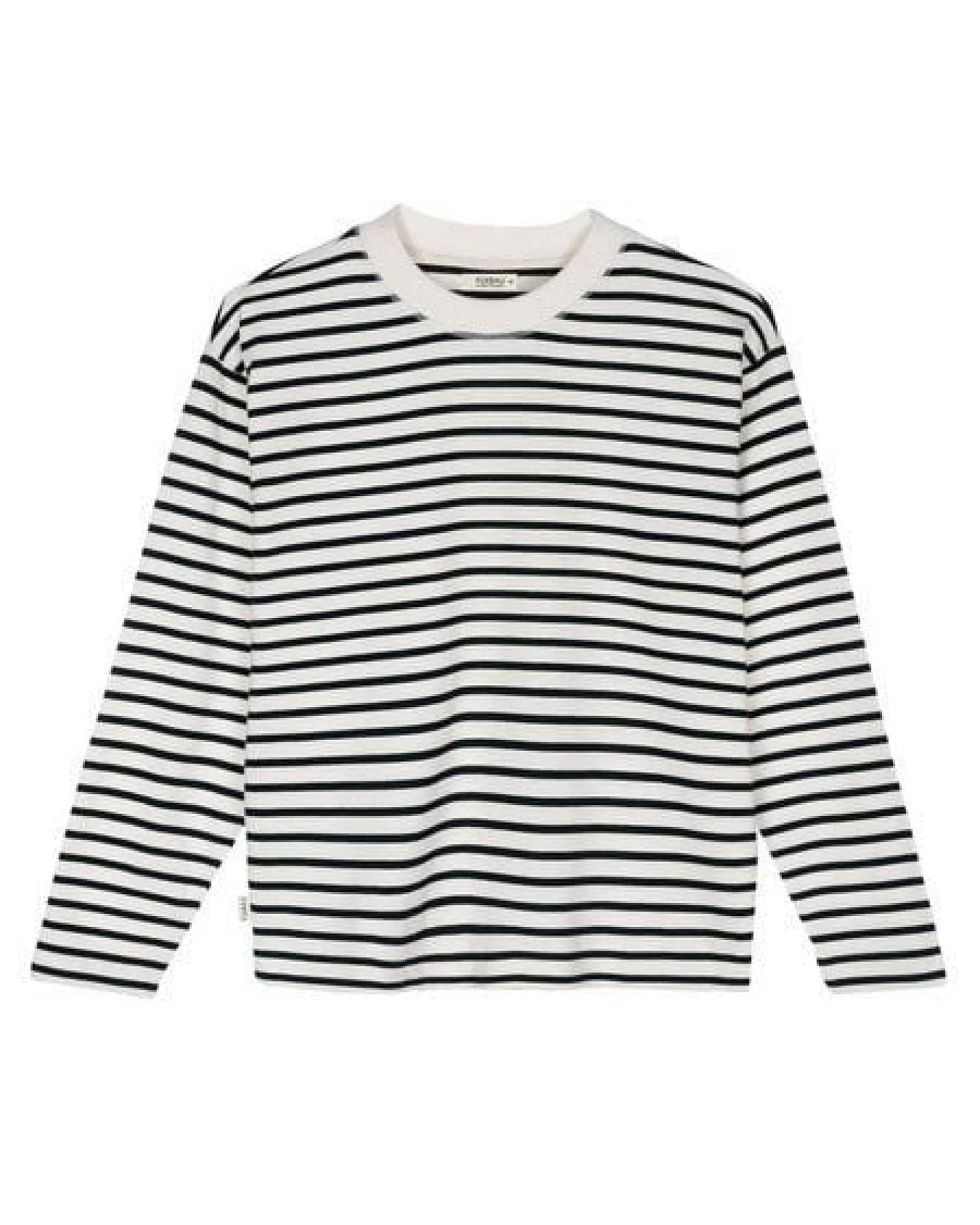 FUXBAU Frauen Streifen Longsleeve - weiss schwarz – Ansicht 2