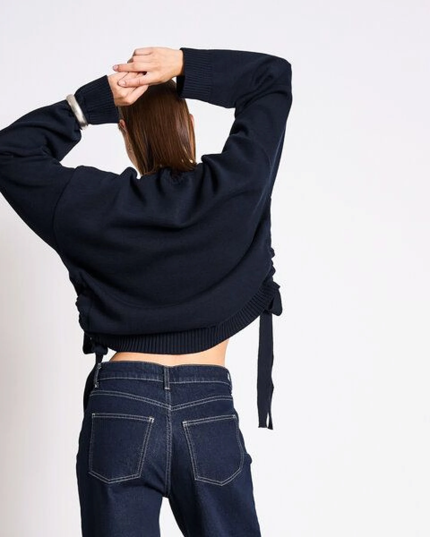 JAN N JUNE Sweater mit Bindedetail CAPER GOTS – Ansicht 2