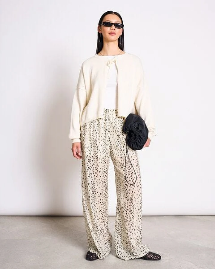 JAN N JUNE Lockerer Cardigan mit Bindedetail ZEA GOTS