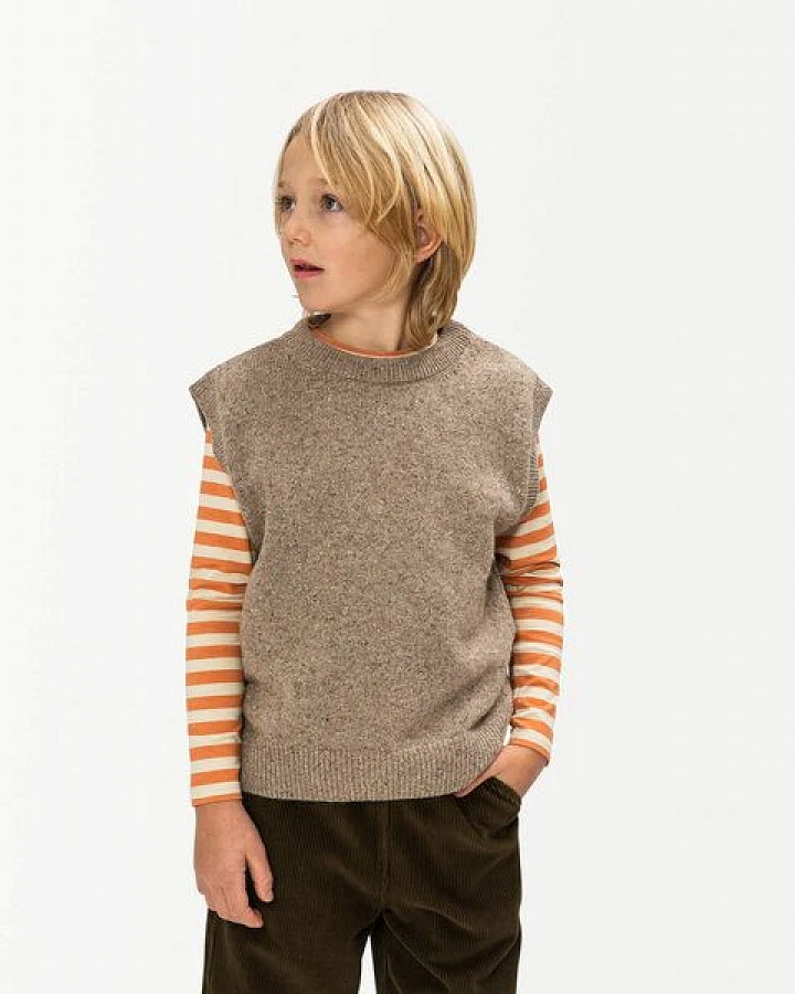Matona Trendiger Pullunder für Kinder aus weicher Wollmischung mit Sprenkeleffekt / Knit Vest