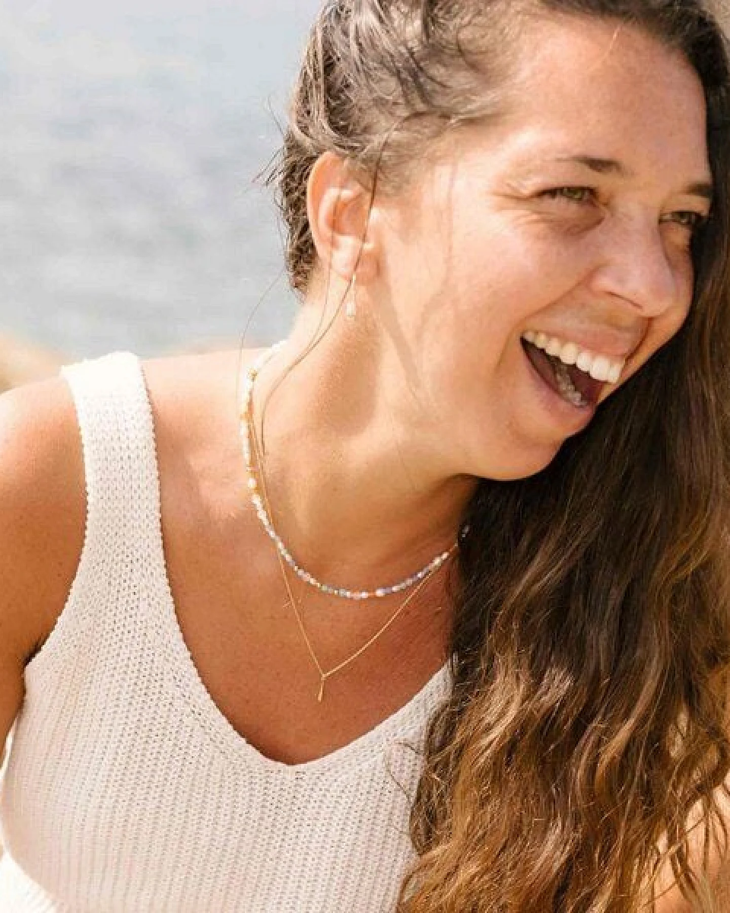 fejn jewelry Kette 'summer pearl' mit Süsswasserperlen und Halbedelsteinen – Ansicht 3