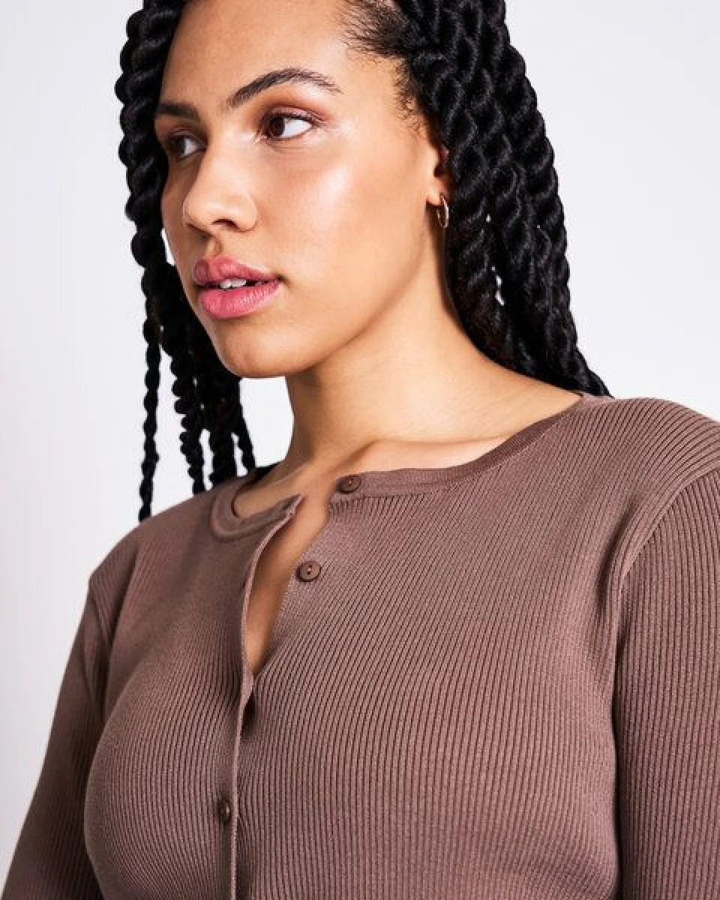 JAN N JUNE Crewneck Cardigan aus Baumwolle GLIMT GOTS – Ansicht 3