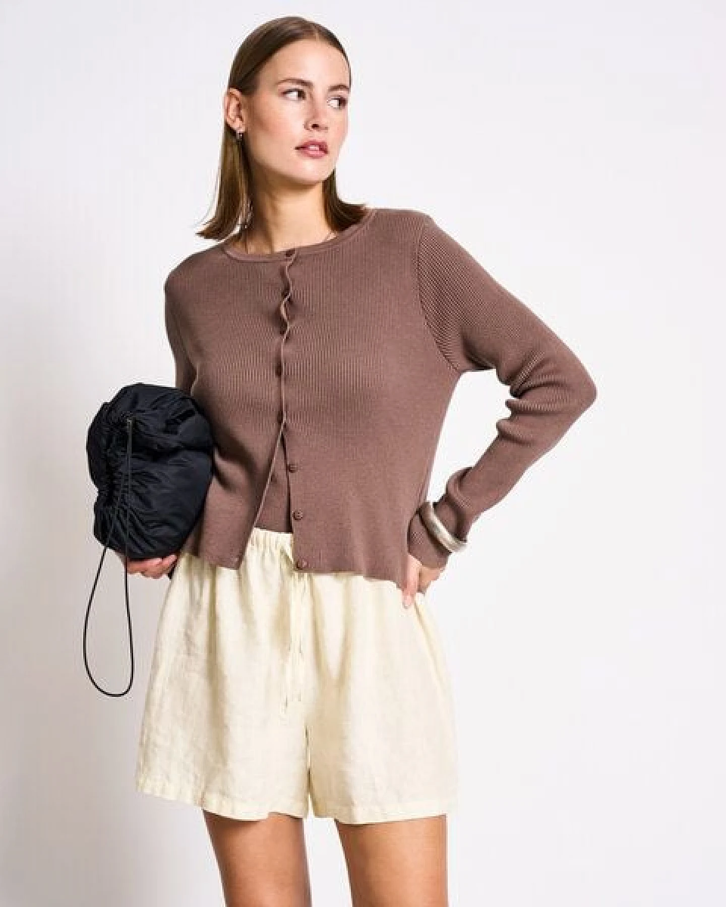 JAN N JUNE Crewneck Cardigan aus Baumwolle GLIMT GOTS – Ansicht 4