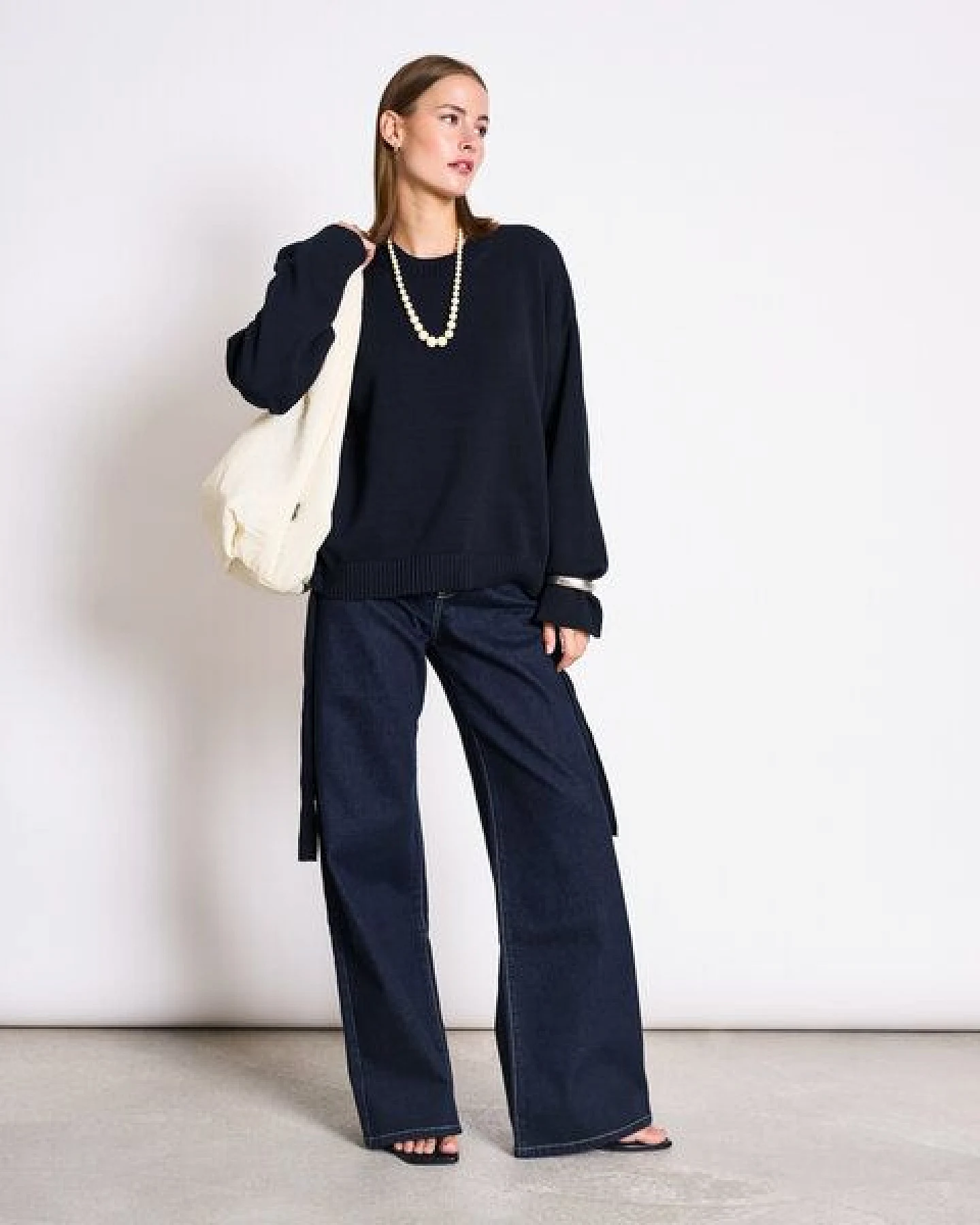 JAN N JUNE Sweater mit Bindedetail CAPER GOTS – Ansicht 4
