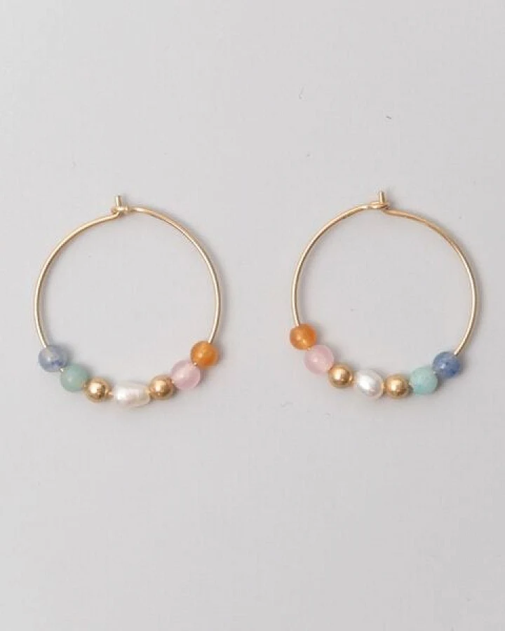 fejn jewelry Ohrringe 'summer pearl' mit Süsswasserperlen und Halbedelsteine