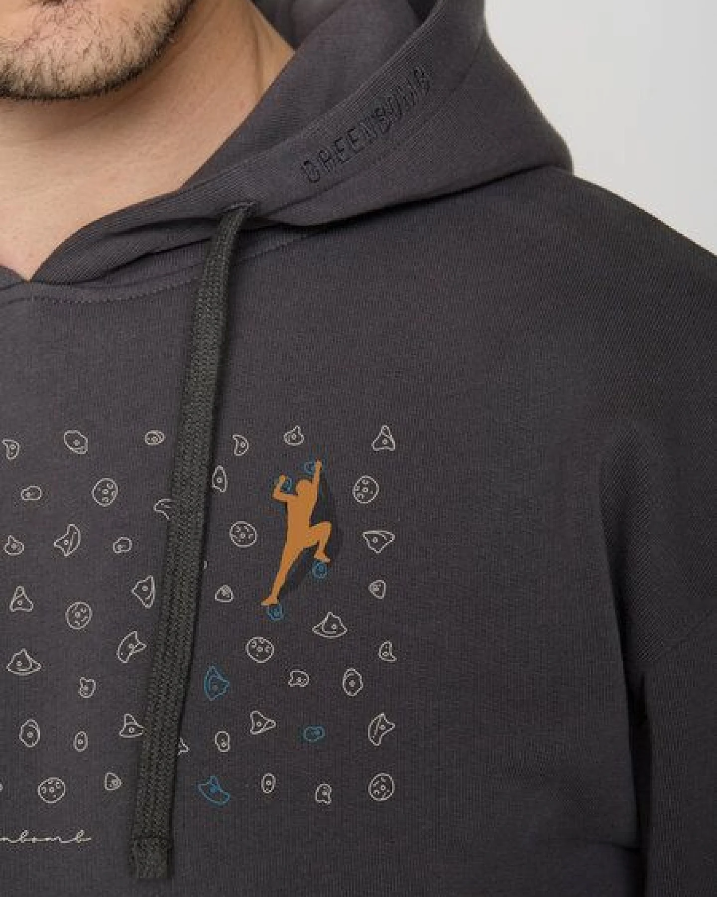 GREENBOMB Lifestyle Boulderer Joy - Gemütlicher Hoodie aus Bio-Baumwolle / hochwertiger Print / GOTS / Fair & Vegan – Ansicht 3