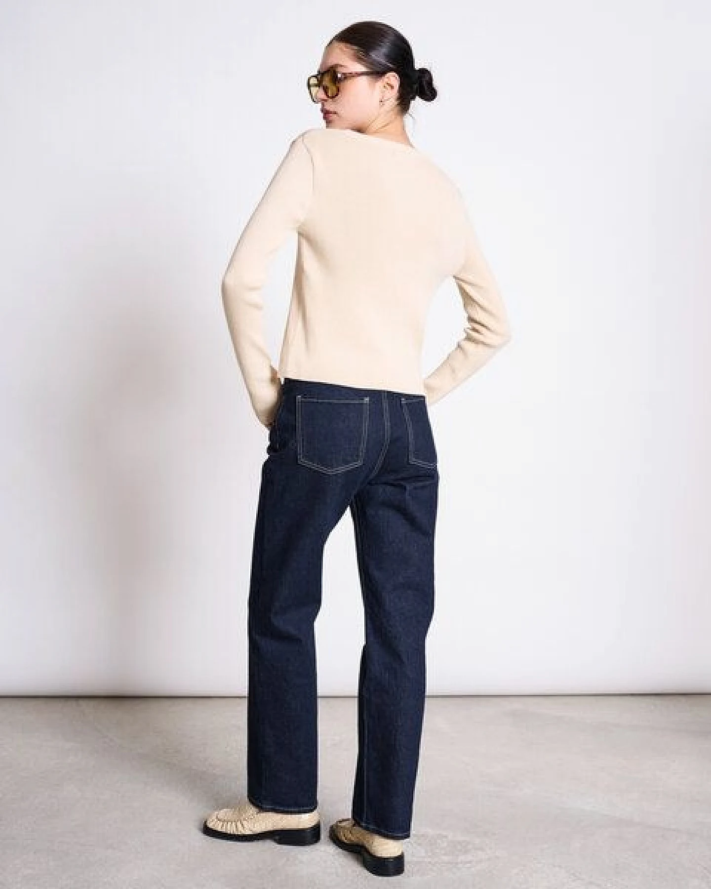 JAN N JUNE Crewneck Cardigan aus Baumwolle GLIMT GOTS – Ansicht 2