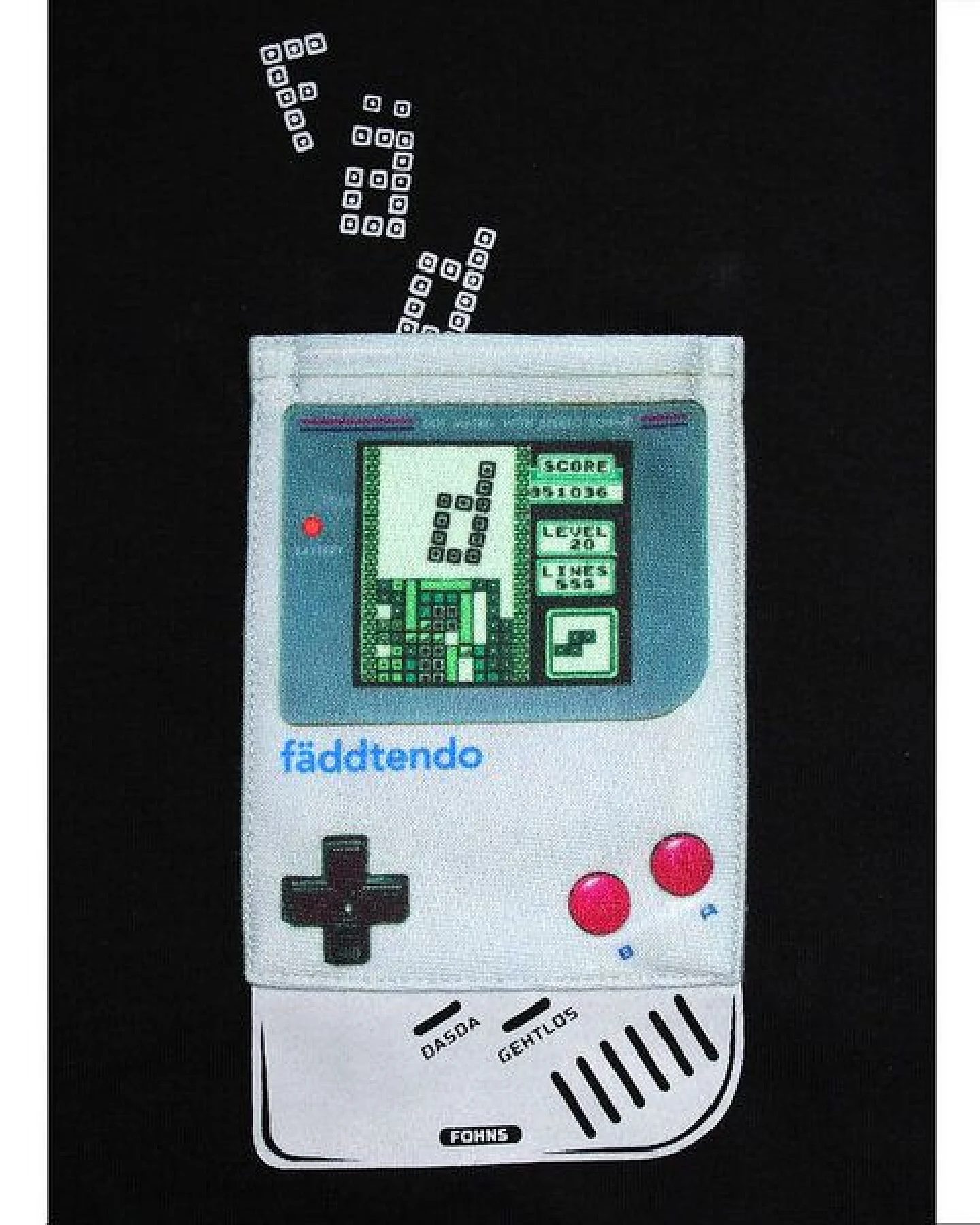 Herren T-Shirt Rundhals aus Bio-Baumwolle "FÄDDtendo BT" Schwarz – Ansicht 2