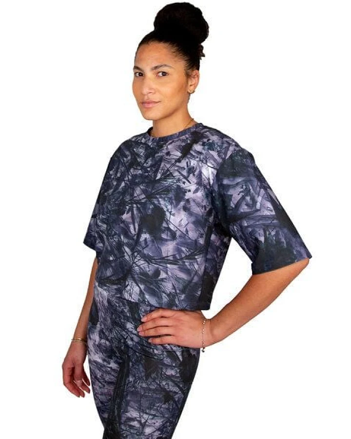 ÆVRIL Damen Crop Top // Tobiume Print // Bio-Baumwolle