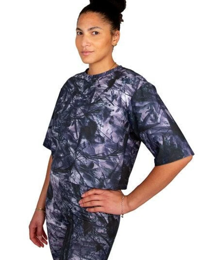 ÆVRIL Damen Crop Top // Tobiume Print // Bio-Baumwolle