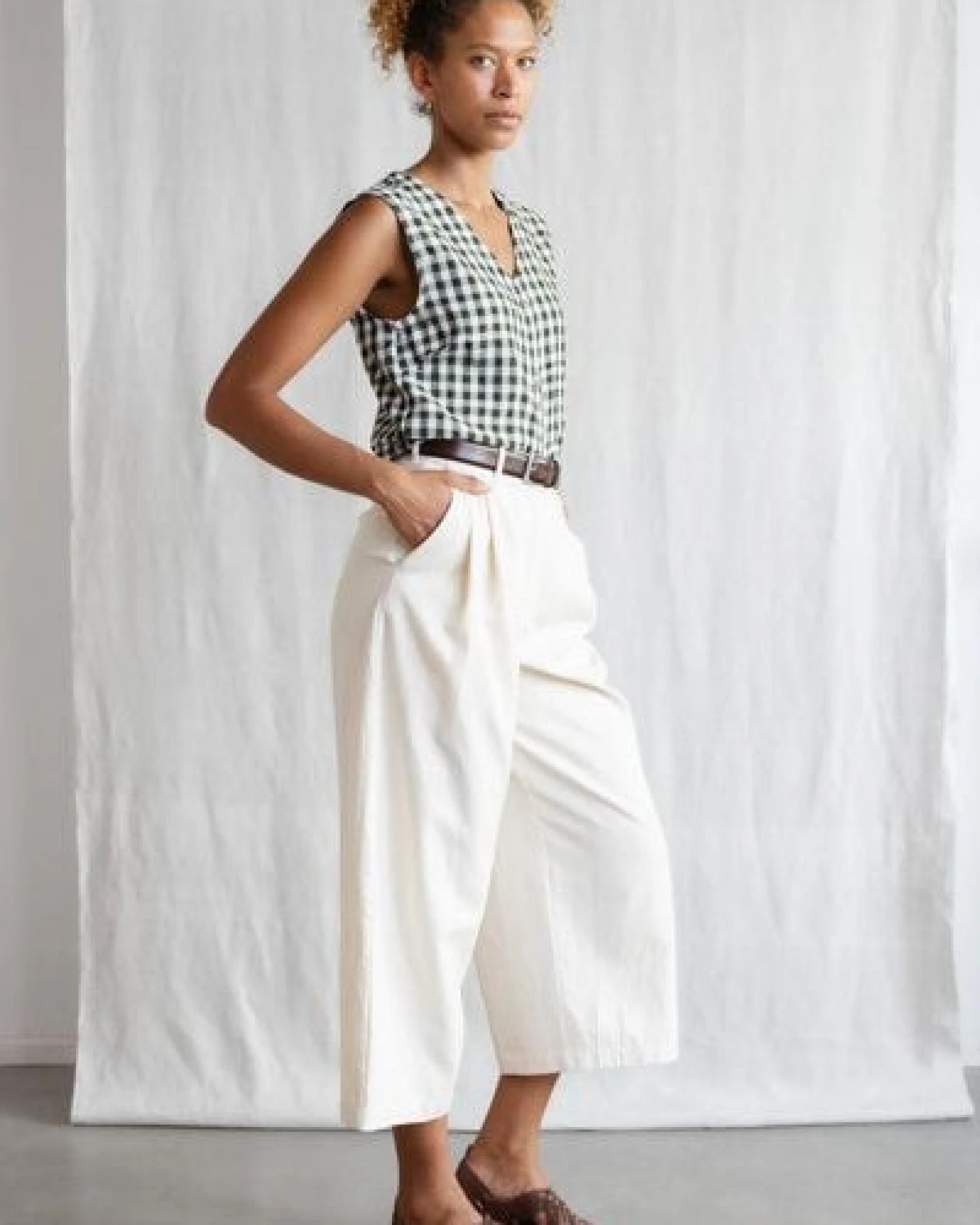 Jyoti - Fair Works Bio-Baumwoll Culotte Awasi Ecru – Ansicht 2