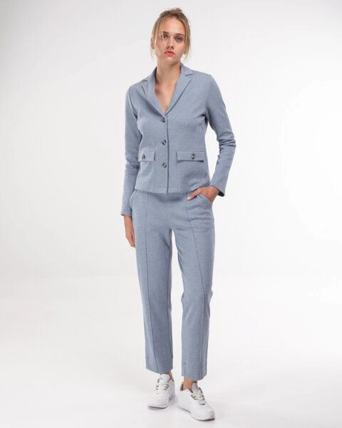 Alma & Lovis Karo-Blazerjacke in leichter Jersey-Jacquard-Qualität – Ansicht 2