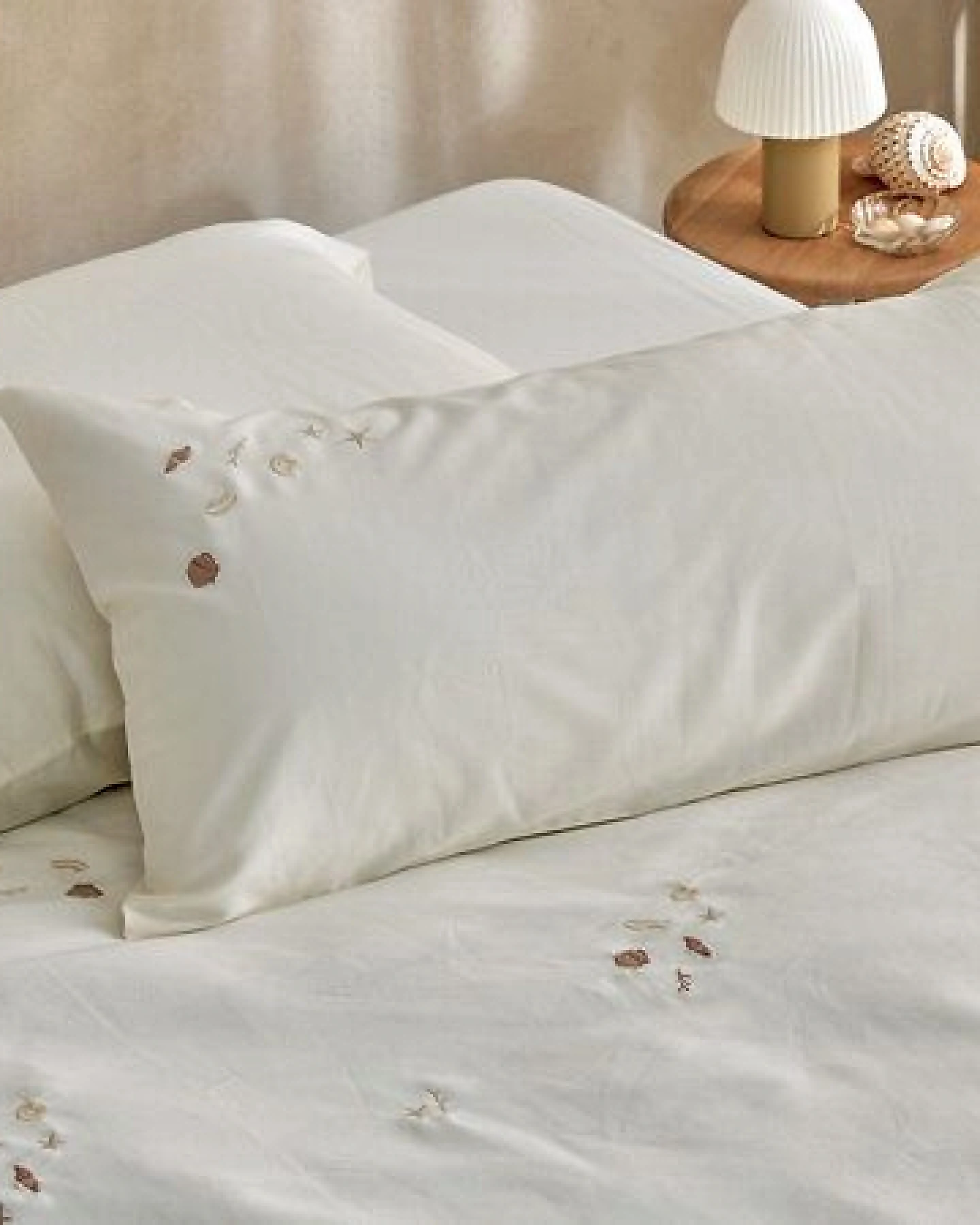 Kissenbezug Yumeko aus Baumwollsatin Seashell – Ansicht 4