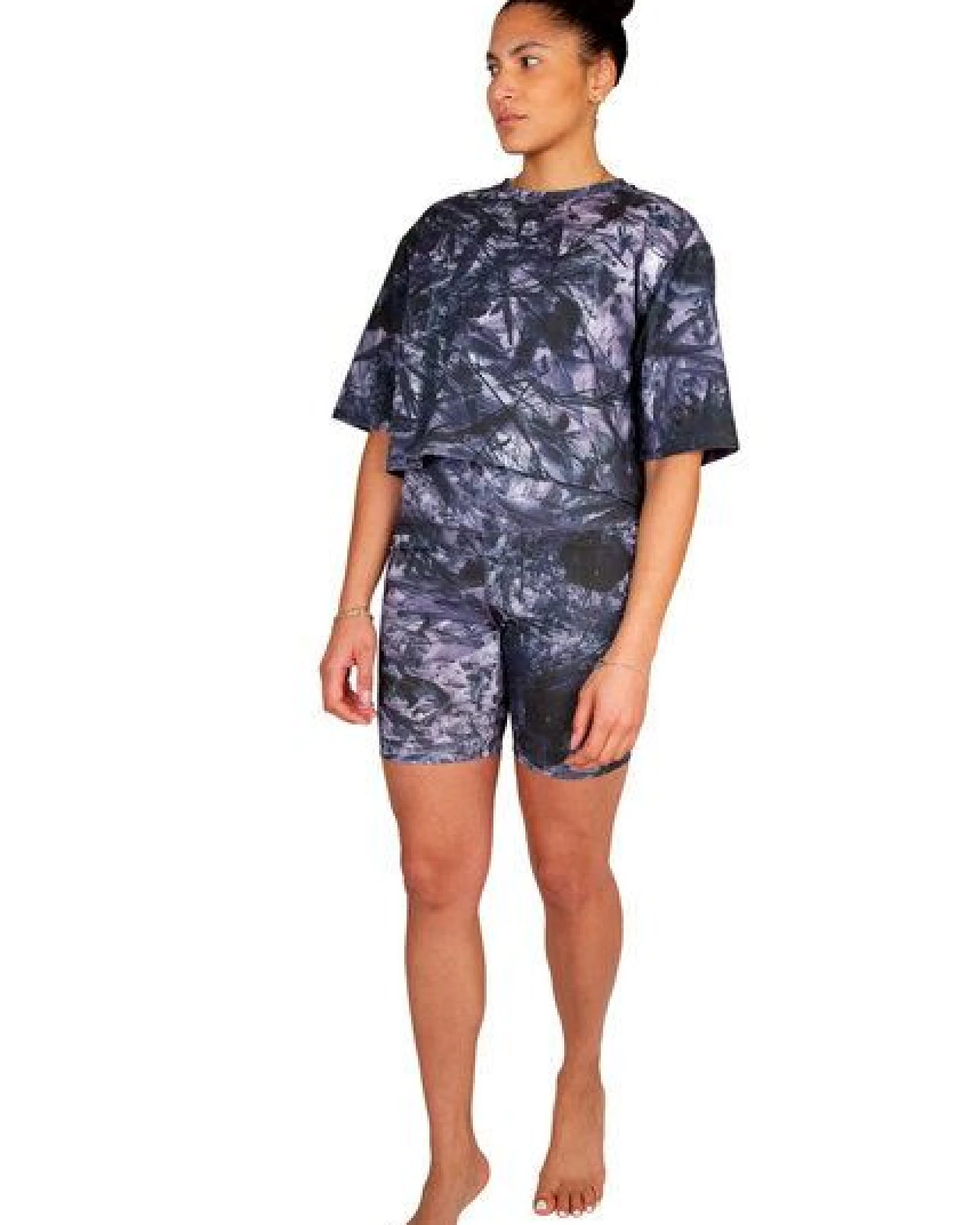 ÆVRIL Damen Crop Top // Tobiume Print // Bio-Baumwolle – Ansicht 3