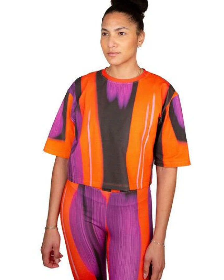 ÆVRIL Damen Crop Top // Floripa Print // Bio-Baumwolle