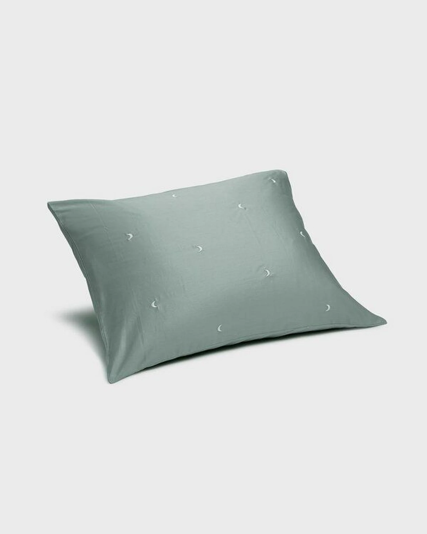 Kissenbezug Sea Green Moon "Yumeko" aus Baumwollsatin – Ansicht 2
