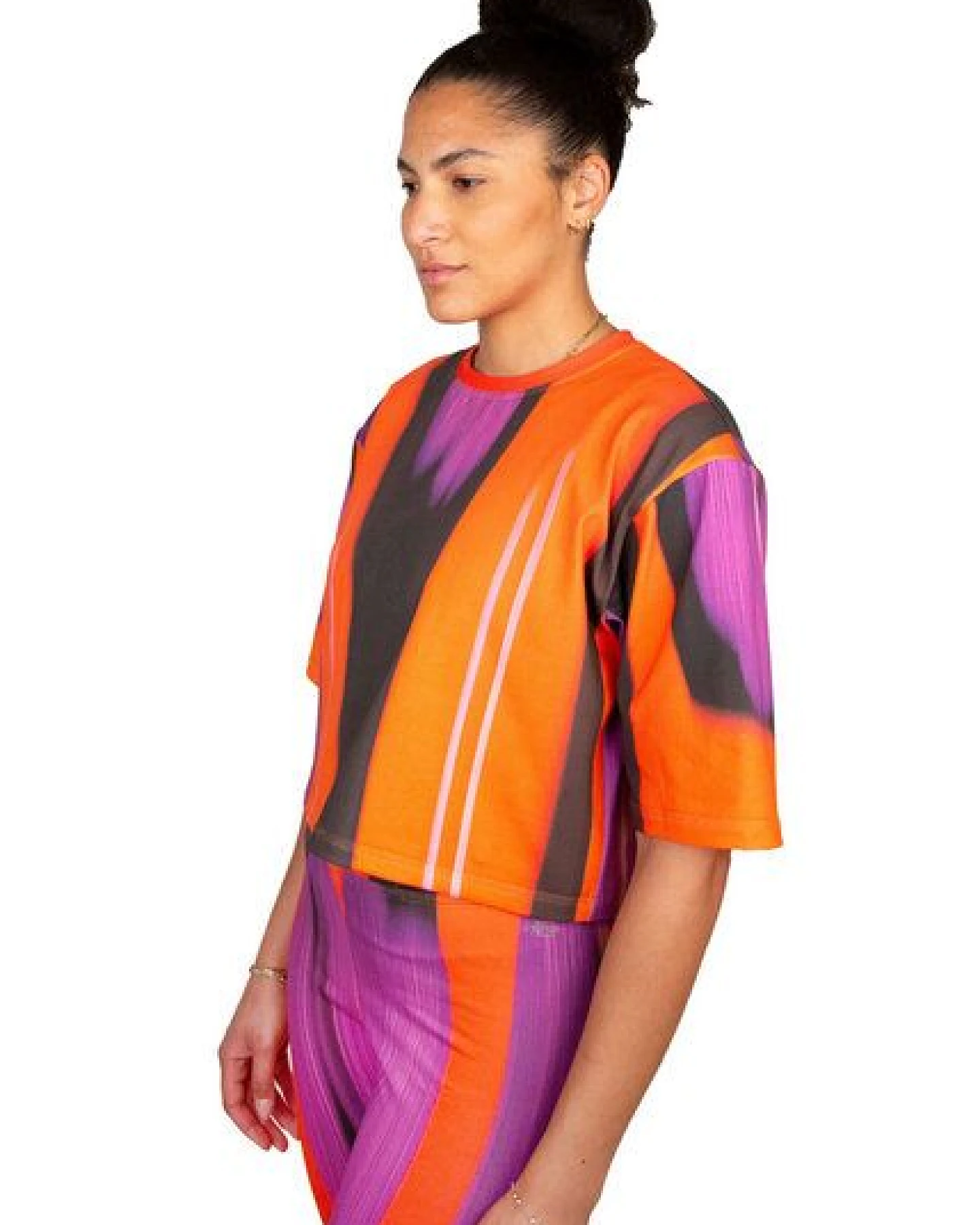 ÆVRIL Damen Crop Top // Floripa Print // Bio-Baumwolle – Ansicht 2
