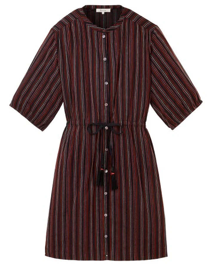 Tranquillo - Women's Blusenkleid in Leinenoptik - Kleid Gr 42 braun