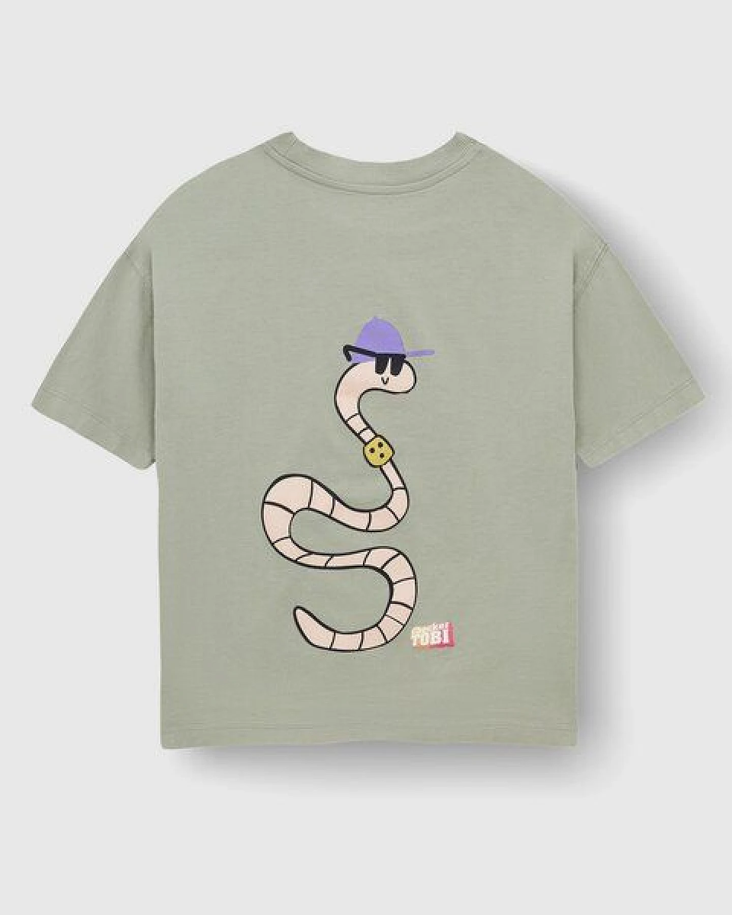PlayPlayPauly CHECKER TOBI Regenwurm Unisex Kinder T-Shirt aus Bio-Baumwolle – Ansicht 4