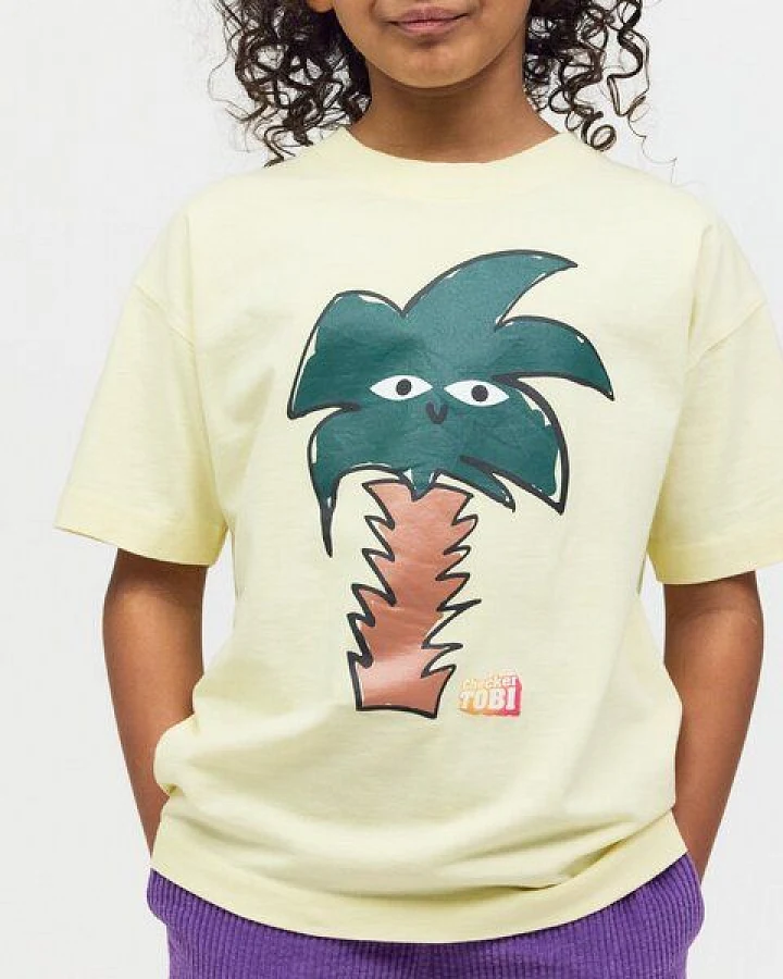 PlayPlayPauly CHECKER TOBI Palme Unisex Kinder T-Shirt aus Bio-Baumwolle