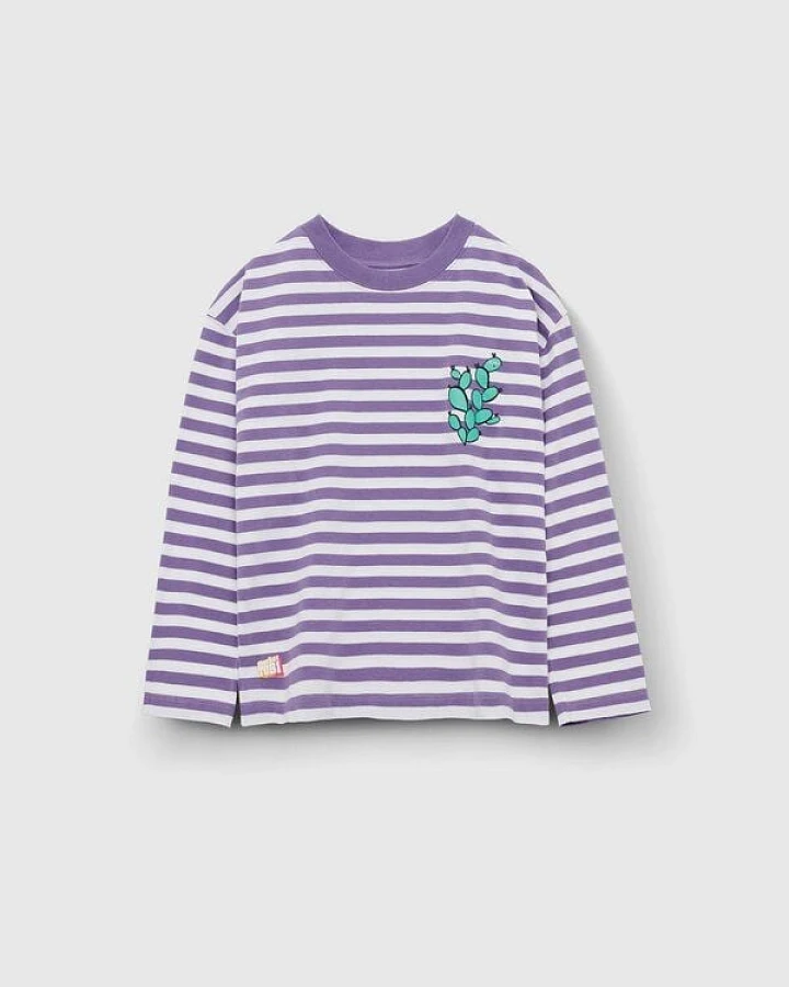 PlayPlayPauly CHECKER TOBI Kaktus Unisex Kinder Longsleeve aus Bio-Baumwolle
